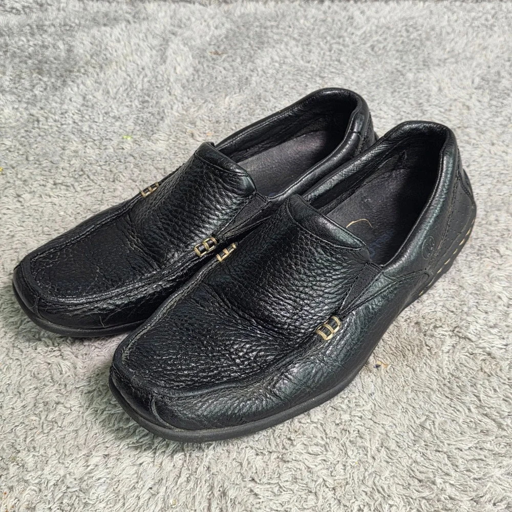 Merrell Slip On Loafers‎ Black Pebbled Leather Moccasins Mens 8 Excellent